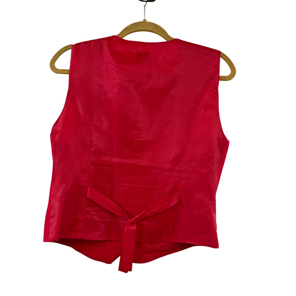 Vintage Red Military Vest Gold Buttons Equestrian Band Royalcore Statement 90s - Picture 4 of 7